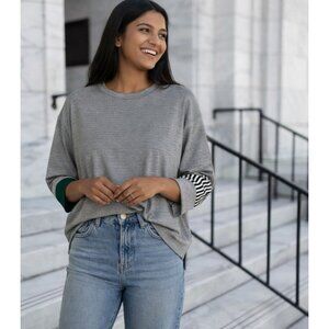 Alembika Tekbiba Striped Tunic Striped Stretch Boxy Artsy Women's Sz S Israel